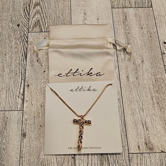 Ettika Women's 18K Gold-plated & Cubic Zirconia Initial T Pendant Necklace - Picture 2 of 6